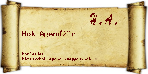 Hok Agenór névjegykártya
